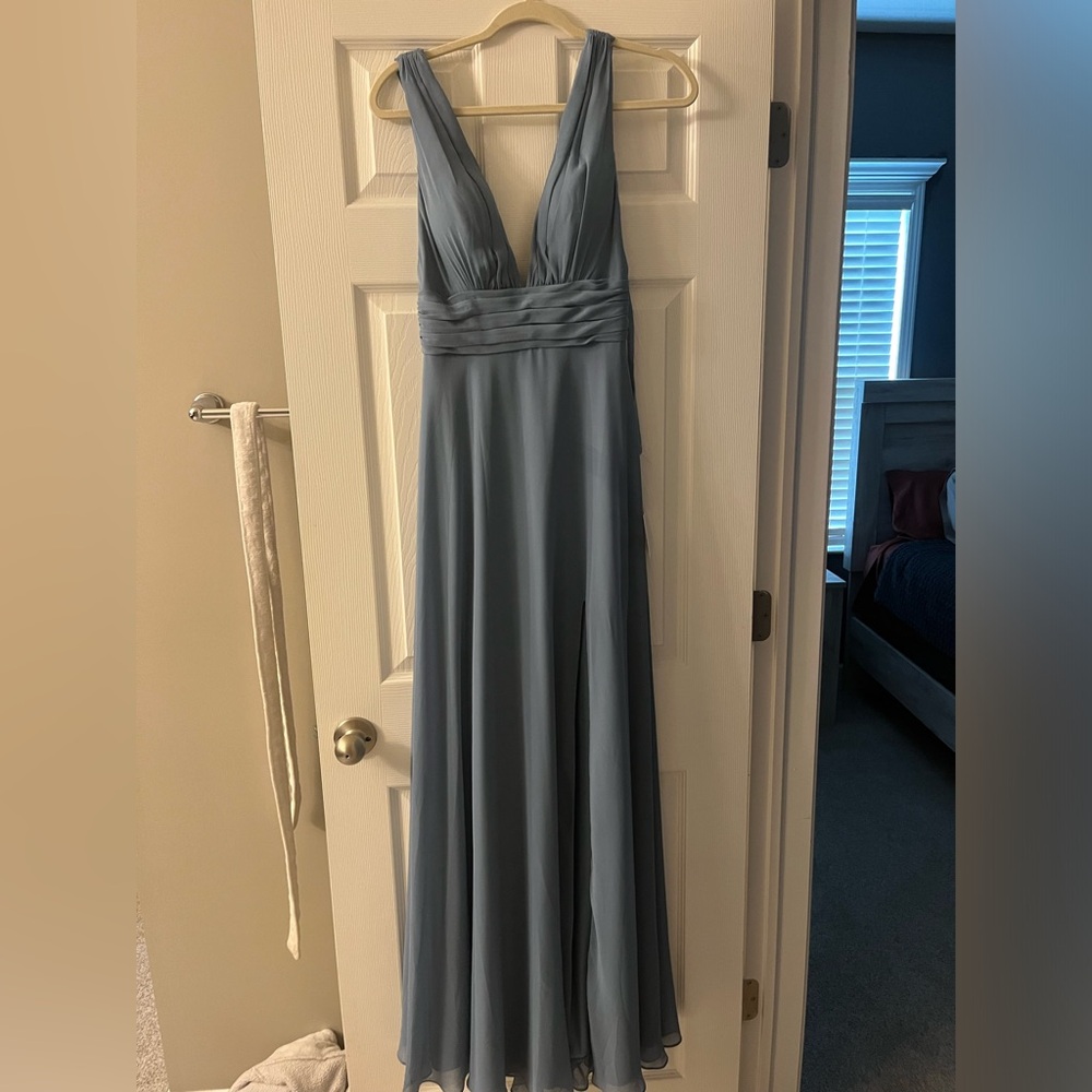 Kennedy Blue Bridesmaid Dress slate blue